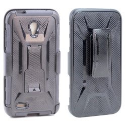 Alcatel One Touch Conquest 7046T Holster Combo Belt Clip Case (Black)